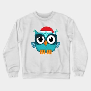 Owl Santa Claus light blue Crewneck Sweatshirt